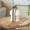 7" White Marble Globe Sleek Orb Decorative Bookends, 2ct.